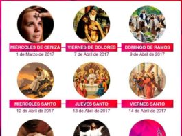 Calendario Inicio Cuaresma/Pascua de Resurrección