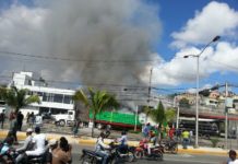 Incendio en estación de combustible producto de accidente