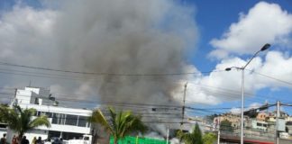 Incendio en estación de combustible producto de accidente