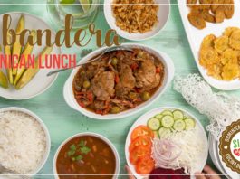 La bandera dominicana – almuerzo tradicional