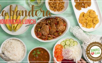 La bandera dominicana – almuerzo tradicional
