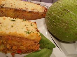 Pastelón de buenpan relleno de bacalao