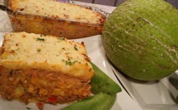 Pastelón de buenpan relleno de bacalao