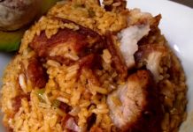 Locrio de chicharrón de puerco