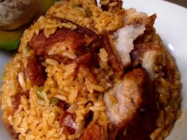 Locrio de chicharrón de puerco