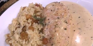 Pechugas de pollo a la suiza con arroz pilaf