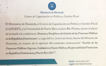 Invitación a Conferencia «Avances y Desafíos en la Gestión de las Finanzas Públicas en la República Dominicana»