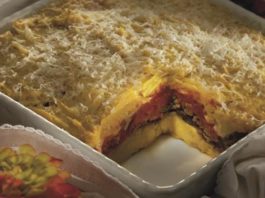 Pastelón de plátanos maduros y berenjenas