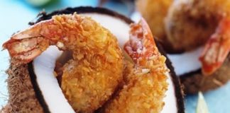 Camarones al horno con coco