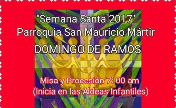 Procesión y Misa Domingo de Ramos, Semana Santa 2017, Parroquia San Mauricio Mártir