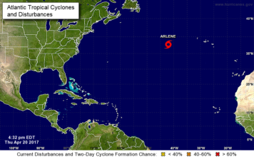 A días de finalizar Abril, tenemos la primera Tormenta Tropical del año 2017