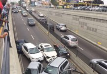 Colisión de vehículos en la 27 de Febrero