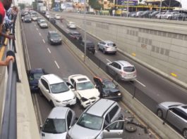 Colisión de vehículos en la 27 de Febrero
