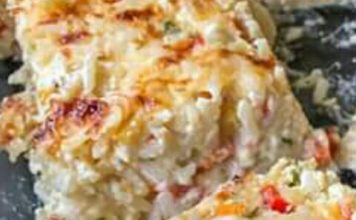 Arroz 3 quesos al horno