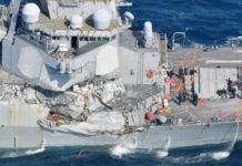 Al menos 7 marinos desaparecidos en el choque de un destructor de EE.UU. con un carguero filipino cerca de la costa de Japón
