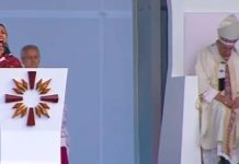 La artista Maía deslumbró con su voz durante la Misa presidida por el Papa Francisco en el parque Simón Bolívar de Bogotá