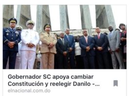 Salve al Gobernador de San Cristóbal, Por Su Apoyo a Cambiar Constitución para Reelegir Danilo