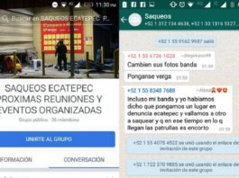 Un chat de WhatsApp y un grupo de Facebook para saquear tiendas en el Estado de México