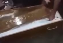 Mujer viva después enterrada trato de salir de ataúd