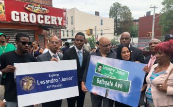 Lesandro “Junior” con calle del Bronx que llevara su nombre en su honor