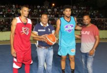 Roquelito García realiza saque de honor en el Torneo de Baloncesto Intercalle de CONANI