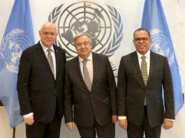 Embajador José Singer sostiene reunión de trabajo con Antonio Guterres, con miras a presidencia Consejo Seguridad ONU durante enero 2019