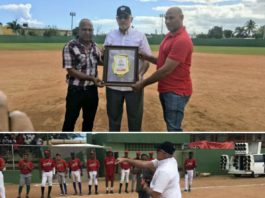La Liga Independiente de béisbol del Nordeste (LINOR) reconocen al Lic. Vitelio Mejía