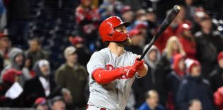 Harper lidera ataque de los Phillies en su regreso a Washington