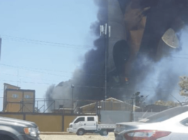 Fuego afecta a la Junta Central Electoral