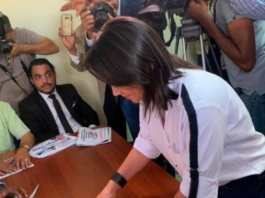 Faride inscribe su candidatura a la senaduría del Distrito Nacional por el PRM
