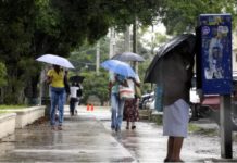 Chubascos dispersos en gran parte del país