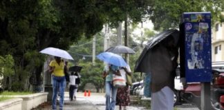 Chubascos dispersos en gran parte del país