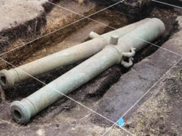 Dos cañones españoles en el fin del mundo