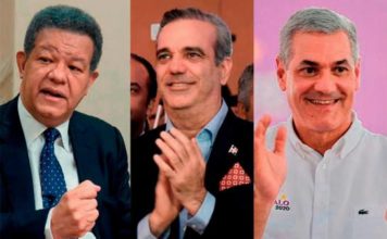 Encuesta da un 41.9% a Abinader; 32.4% a Leonel y un 23.2% a Gonzalo