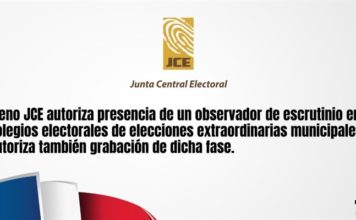 Pleno JCE autoriza presencia de un observador de escrutinio en colegios electorales de elecciones extraordinarias municipales