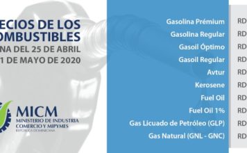 Rebajas en los combustibles, menos en el GLP que sube RD$0.90