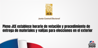 Pleno JCE establece horario de votación y procedimiento de entrega de materiales y valijas para elecciones en el exterior