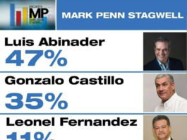 Mark Penn/Stagwell: Luis Abinader 47%, Gonzalo Castillo 35% y Leonel Fernández 11%