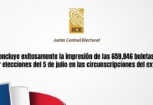 JCE concluye exitosamente la impresión de las 659,846 boletas para cubrir elecciones del 5 de julio en las circunscripciones del exterior