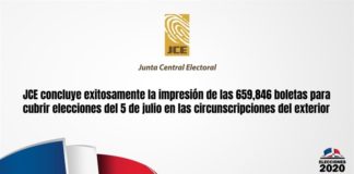 JCE concluye exitosamente la impresión de las 659,846 boletas para cubrir elecciones del 5 de julio en las circunscripciones del exterior