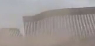 Vientos de ‘Hanna’ derriban muro fronterizo de Trump