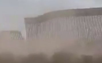 Vientos de ‘Hanna’ derriban muro fronterizo de Trump