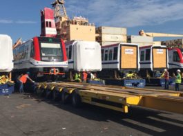 Seis nuevos vagones para el Metro de SD llegarán mañana al país