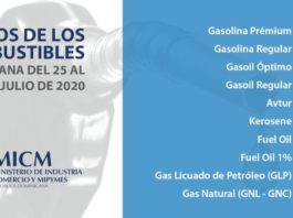 Gasolinas bajan de precio, en tanto el GLP sube RD$2.50