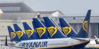 Ryanair anuncia pérdidas por 216 millones de dólares debido a la pandemia