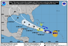 Tormenta tropical Laura se fortalece cerca de Puerto Rico
