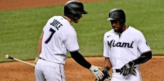 Marte debuta con cuadrangular en victoria de los Marlins
