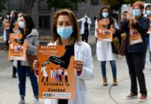 Huelga de los médicos de la sanidad pública en España en plena pandemia del covid-19