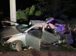Los cuatro jóvenes muertos esta madrugada en un accidente en Baní tienen entre 21 y 25 años