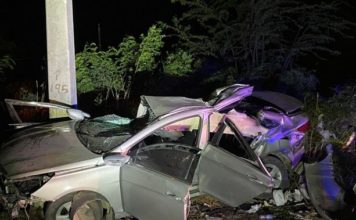 Los cuatro jóvenes muertos esta madrugada en un accidente en Baní tienen entre 21 y 25 años